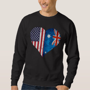 Sweatshirt Citoyenneté double USA Australie cœur