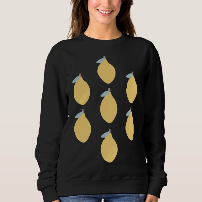 Sweatshirt Citron - agrumes avec motif symétrique (Devant)