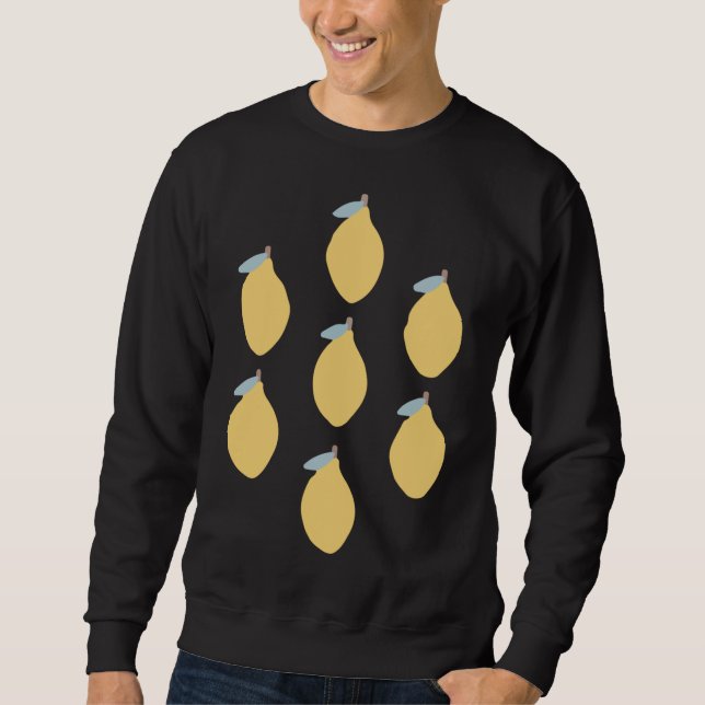Sweatshirt Citron - agrumes avec motif symétrique (Devant)