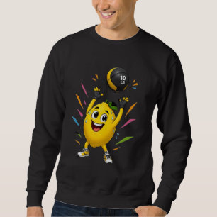 Sweatshirt Citron drôle de dessin animé de musculation Gym Wo