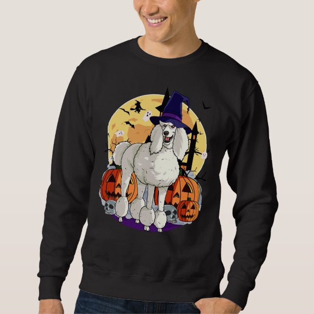 Sweatshirt Citrouille de sorcière Halloween caniche standard (Devant)