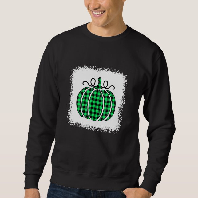 Sweatshirt Citrouille d'Halloween Bleached Green et Black Buf (Devant)
