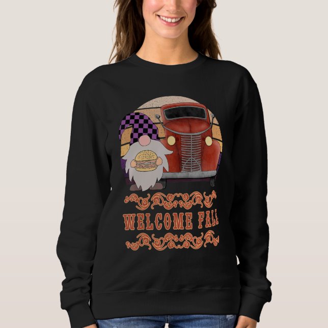 Sweatshirt Citrouille Épice Automne Tombe Café Gnome Ramassag (Devant)