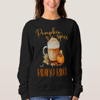 Sweatshirt Citrouille épice & vélo d'équitation mignon automn