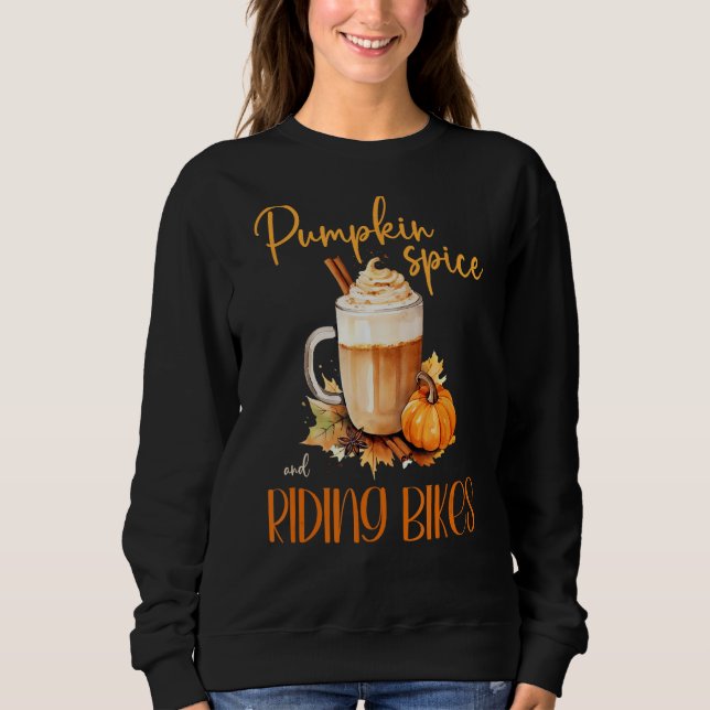 Sweatshirt Citrouille épice & vélo d'équitation mignon automn (Devant)