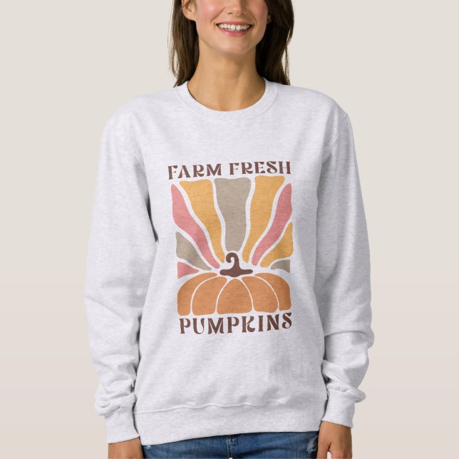 Sweatshirt Citrouille frais de ferme (Devant)