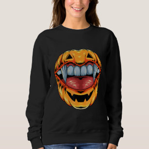 Sweatshirt Citrouille Halloween Rire Le Vampire à Tête de Cit