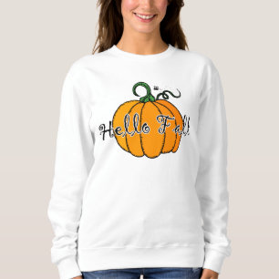 Sweatshirt Citrouille Hellow Citrouille Automne Bonjour Autom