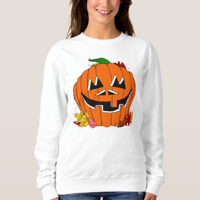 Sweatshirt Citrouille Jack O'Lantern (Devant)