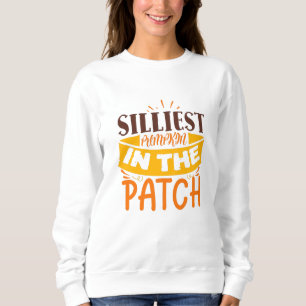 Sweatshirt Citrouille Le Plus Silliest Dans Le Patch Mignonne