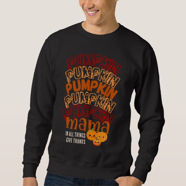 Sweatshirt CITROUILLE MAMA personnalisable Thanksgiving (Devant)