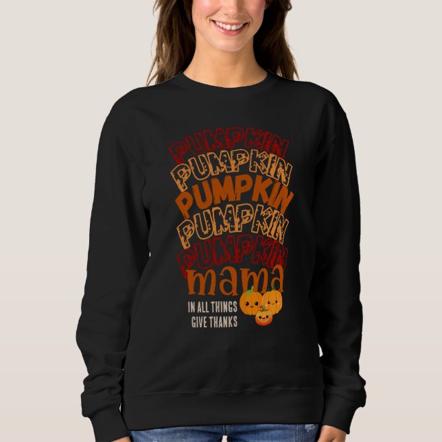 Sweatshirt CITROUILLE MAMA personnalisable Thanksgiving (Devant)
