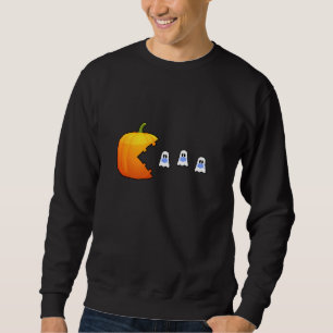 Sweatshirt Citrouille Mange Ghosts Classique Jeu Vidéo Pour H