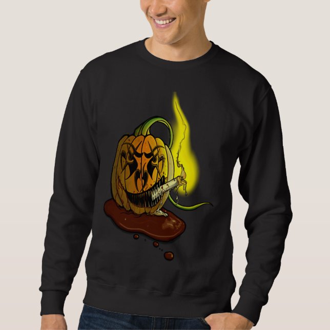 Sweatshirt Citrouille méchant (Devant)