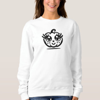 Sweatshirt Citrouille mignon avec cils 🎃 T-shirt