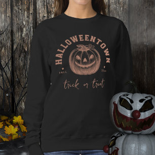 Sweatshirt Citrouille orange méchante pour Halloween Trick or