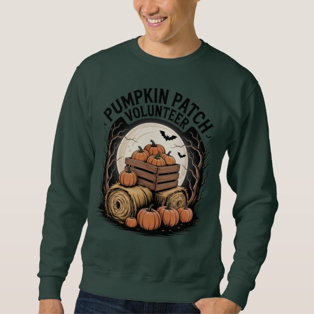 Sweatshirt Citrouille Patch Bénévole Halloween (Devant)