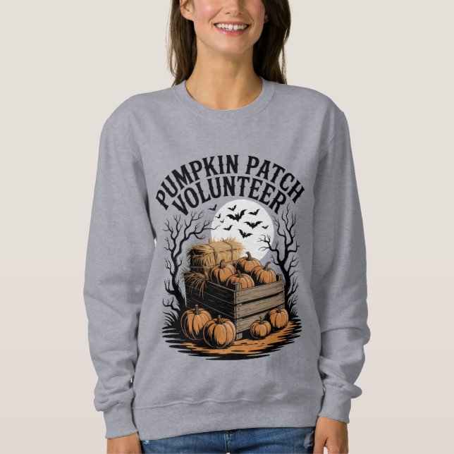 Sweatshirt Citrouille Patch Bénévole Halloween (Devant)