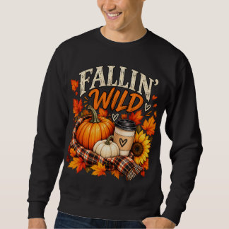 Sweatshirt Citrouille sauvage tombante | Graphique d'automne