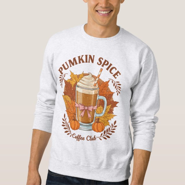 Sweatshirt Citrouille Spice Coffee Club Automne (Devant)