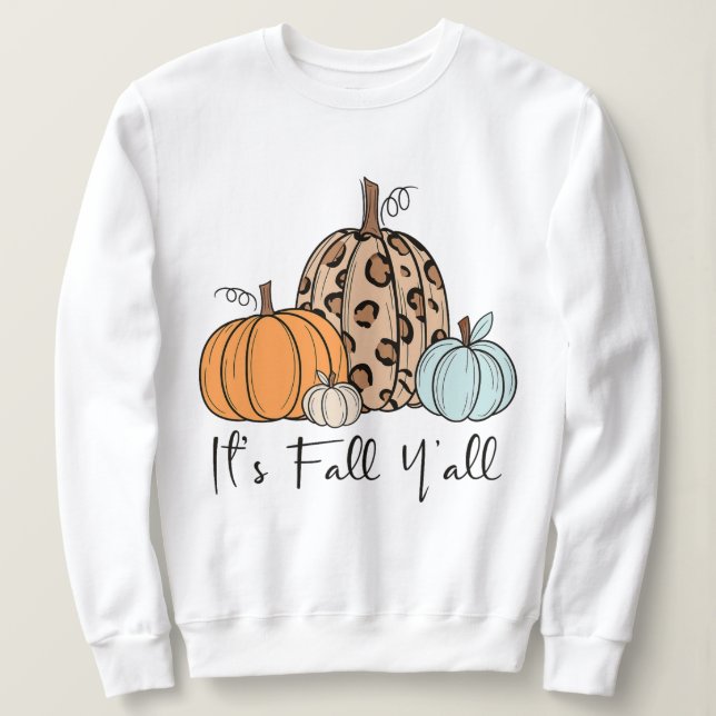 Sweatshirt Citrouille tendance d'automne | Citation « C'est l (Design devant)