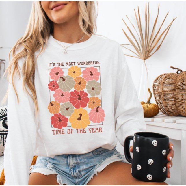 Sweatshirt Citrouilles retro Boho avec citation d'automne (Créateur téléchargé)