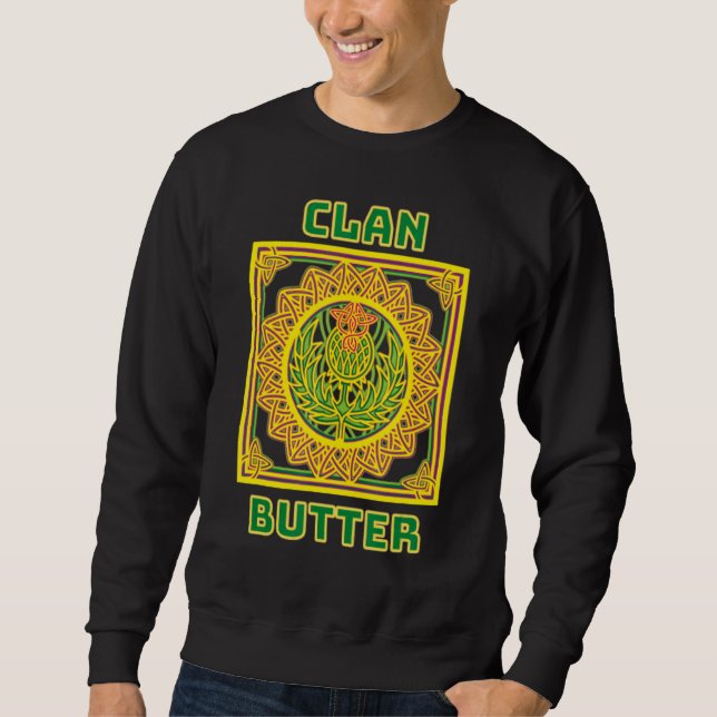Sweatshirt Clan Butter Scottish Celtic Thistle (Devant)