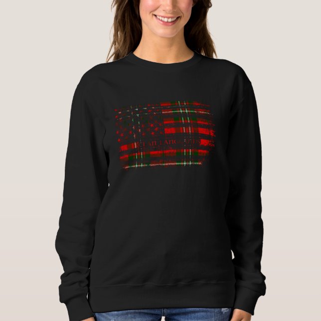 Sweatshirt Clan Langlands Scottish tartan drapeau américain k (Devant)