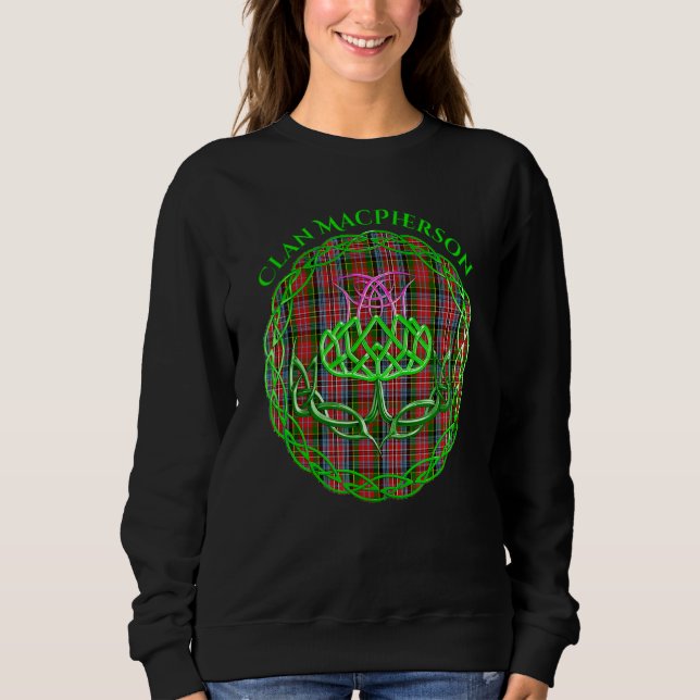 Sweatshirt Clan Macpherson Scottish Tartan Celtic Thistle (Devant)
