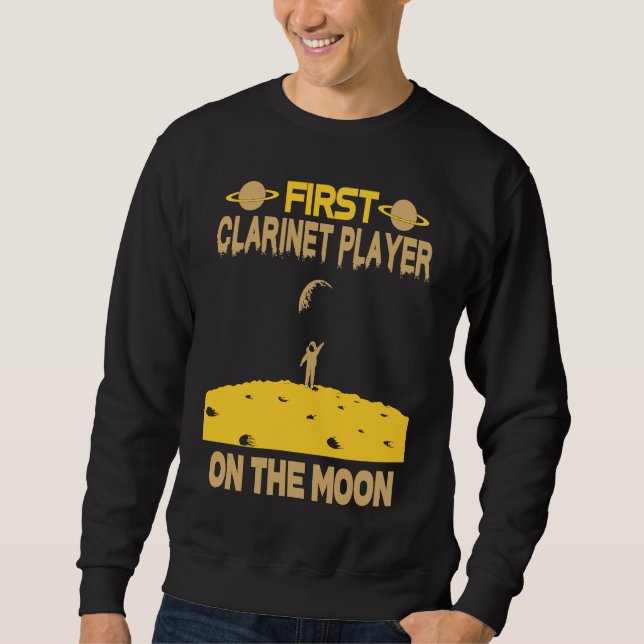 Sweatshirt Clarinet Player On The Moon (Devant)