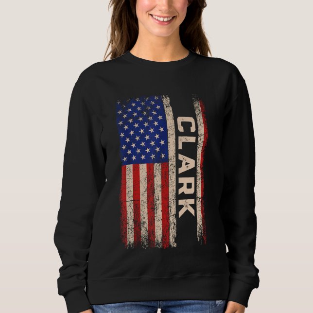 Sweatshirt Clark Nom de famille Shirt Clark Nom drapeau améri (Devant)