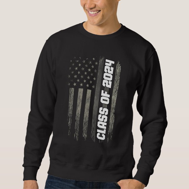 Sweatshirt Class of 2024 Senior 2024 Graduation American Flag (Devant)