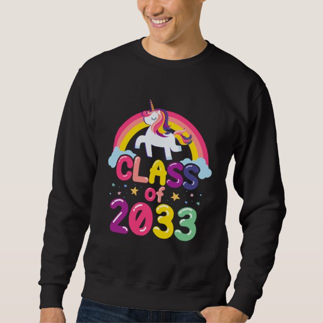 Sweatshirt Class of 2033 Unicorn Graduation Girls (Devant)