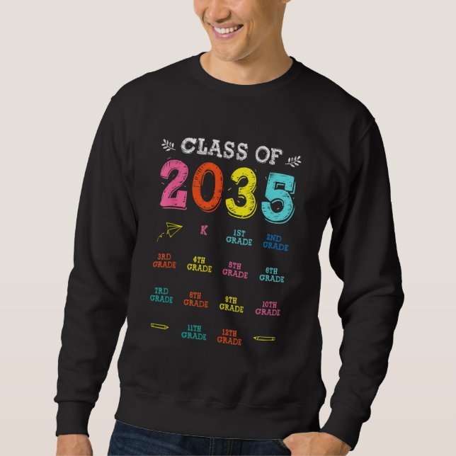 Sweatshirt Class Of 2035 Grow With Me First Day Of School Che (Devant)