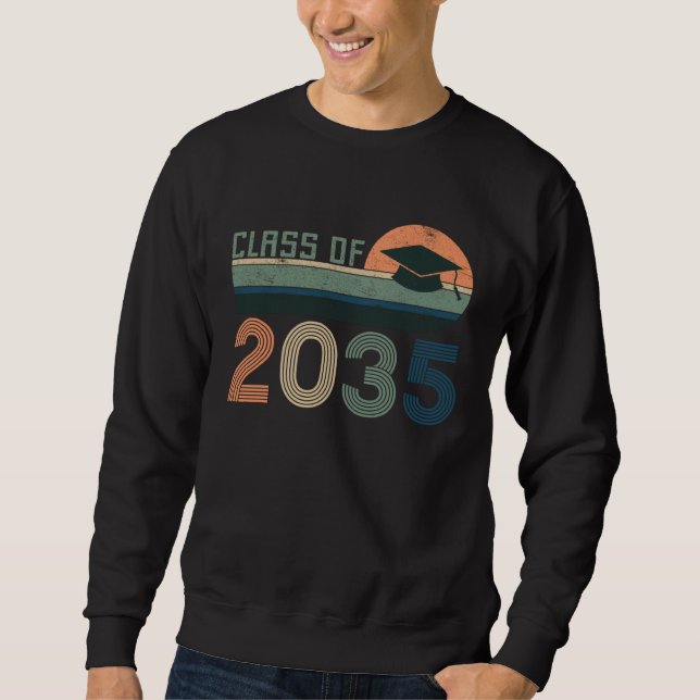 Sweatshirt Class Of 2035 Kids Support Kindergarten To Graduat (Devant)