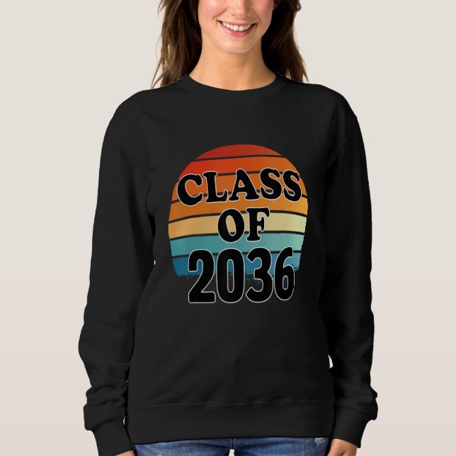 Sweatshirt Class Of 2036 Senior Graduate Retro Graduation (Devant)