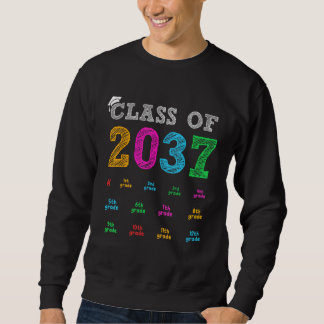 Sweatshirt Class Of 2037 Grow With Me Handprint Kindergarten 