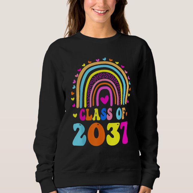 Sweatshirt Class Of 2037 Grow With Me Kindergarten Graduation (Devant)