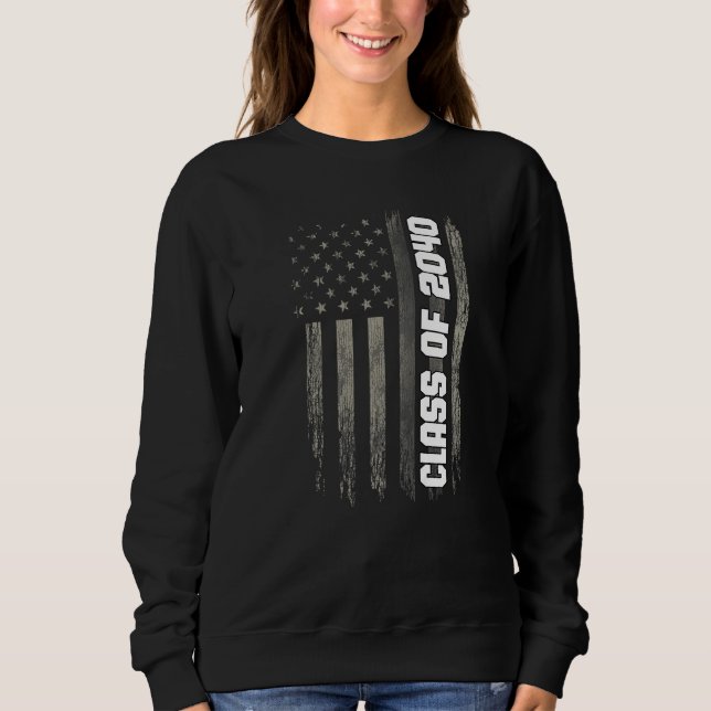 Sweatshirt Class of 2040 Senior 2040 Graduation American Flag (Devant)