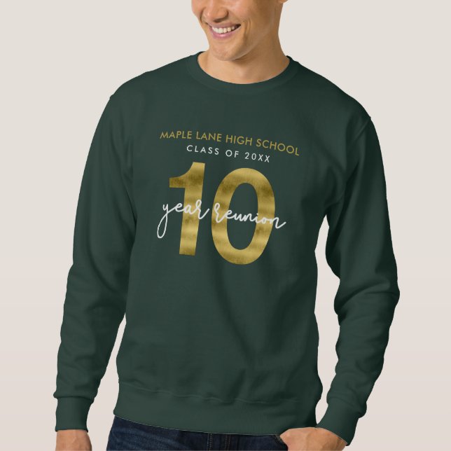 Sweatshirt Classe 10 ans Faux Gold Réunion (Devant)