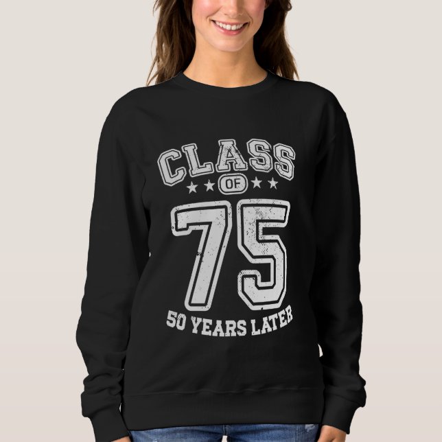Sweatshirt Classe 75 50e élèves du secondaire 50 ans 2025 Col (Devant)