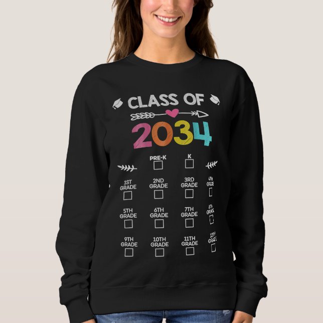 Sweatshirt Classe De 2034 Grow With Me Handprint (Devant)