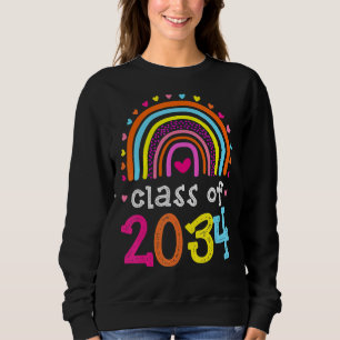 Sweatshirt Classe De 2034 Rainbow Pink Graduate Préscolaire T
