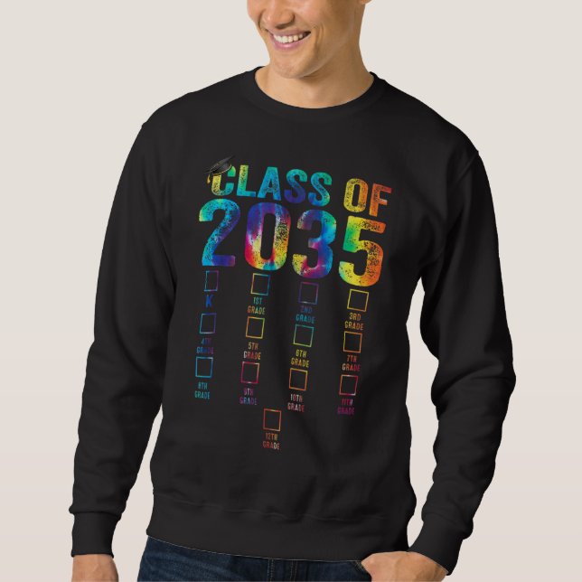 Sweatshirt Classe de 2035 grandir avec moi avec l'espace pour (Devant)