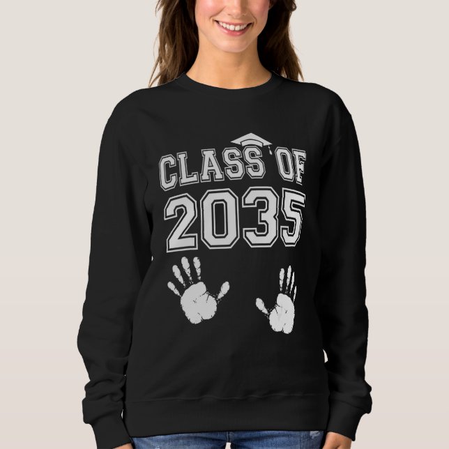 Sweatshirt Classe de 2035 Grandis avec moi Empreinte de main  (Devant)