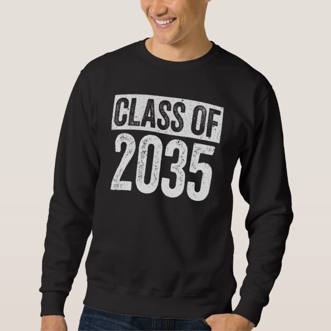 Sweatshirt Classe De 2035 Jardin D'Enfants Diplômés Grandir A (Devant)