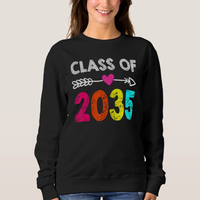 Sweatshirt Classe De 2035 Maternelle Pré K Croissance Avec Mo (Devant)