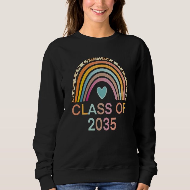 Sweatshirt Classe De 2035 Rainbow Leopard Pré-K Croissance Av (Devant)