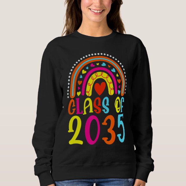 Sweatshirt Classe De 2035 Rainbow Preschool Kindergarten Grad (Devant)