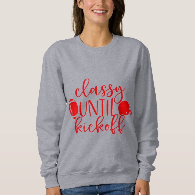 Sweatshirt classe de football rouge jusqu'au coup d'envoi des (Devant)